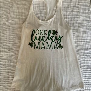 One Lucky Mama Baseball Tank